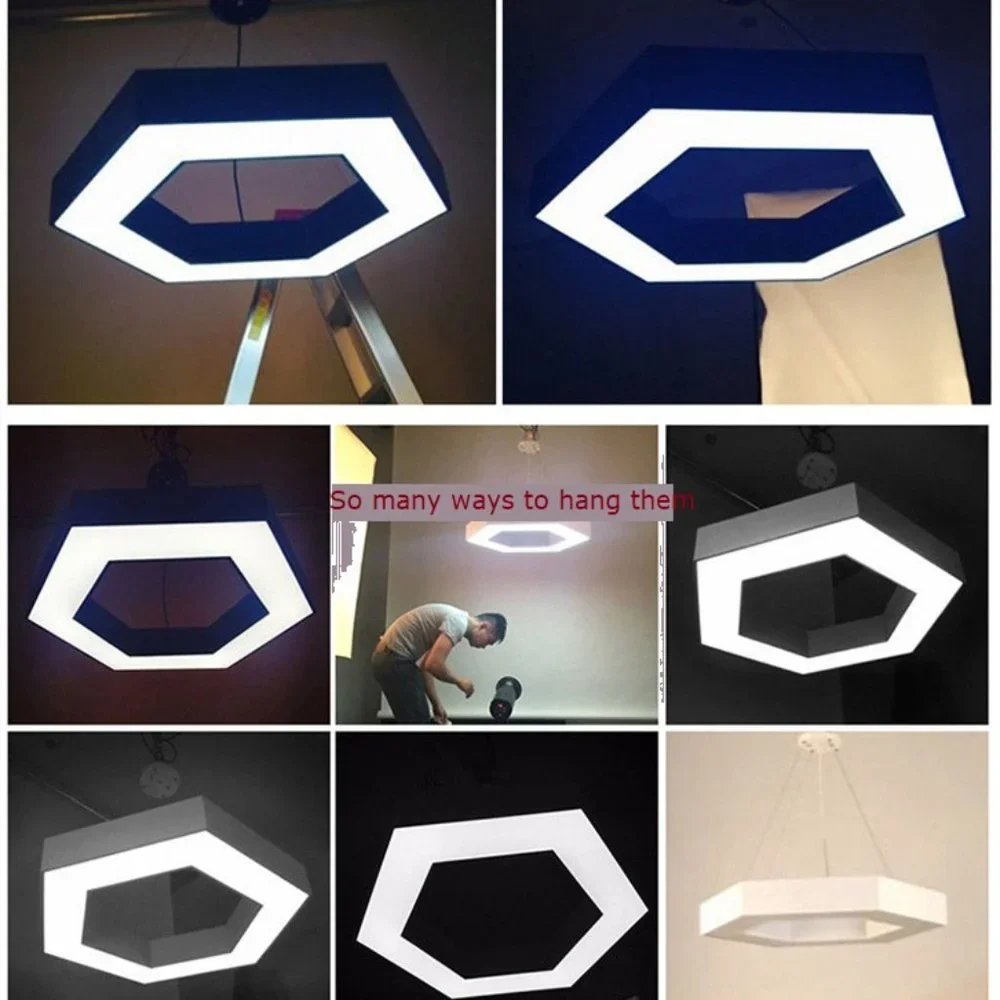 Hexagonal Chandelier - Ceiling Light - Pendant Light Contemporary Ceiling Lights